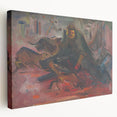 Expressionist Hunting Scene – Bold Abstract Boar Hunt Canvas Art