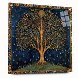 Side view of colorful acrylic wall art featuring floral designs and botanical leaves, elegantly displayed with pins, perfect for home decor enhancement.