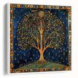 Framed wall art showcasing an elegant design of flowers and botanical leaves, featuring a white background and a side view perspective, perfect for modern decor.