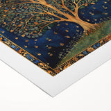 Rolled canvas wall art showcasing a vibrant floral design with intricate details in hues of green, pink, and yellow, perfect for home decor.