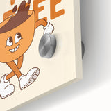 Large abstract wall art on acrylic glass featuring mid-century modernist swirls in earth tones, ideal for dining room decor.