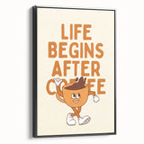 Black and white vintage poster art of a landscape on framed canvas, suitable for bedroom decor.