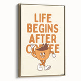 Framed canvas wall art of a vintage landscape painting in black and gold tones, ideal for bedroom decor.