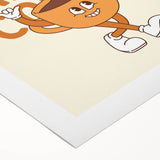 Art deco poster featuring a stylized cocktail glass on rolled canvas, in muted gold and black tones.