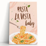 Large black and white stretched canvas featuring a minimalist food-inspired design, ideal for kitchen wall art.