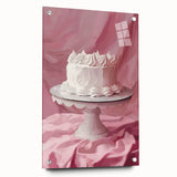 Acrylic print of assorted pastries in vibrant colors, ideal for dining room decor.