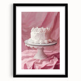 Extra large abstract art print of colorful pastries, textured design in a black frame, ideal for living room decor.