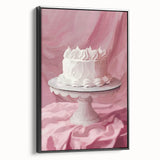 Black and white framed canvas depicting vintage poster art of pastries, ideal for bedroom wall decor.