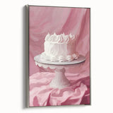 Framed canvas featuring vintage poster art of colorful pastries, ideal for kitchen wall decor.