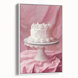 Vintage poster art of colorful pastries on a white framed canvas, ideal for extra large living room decor.