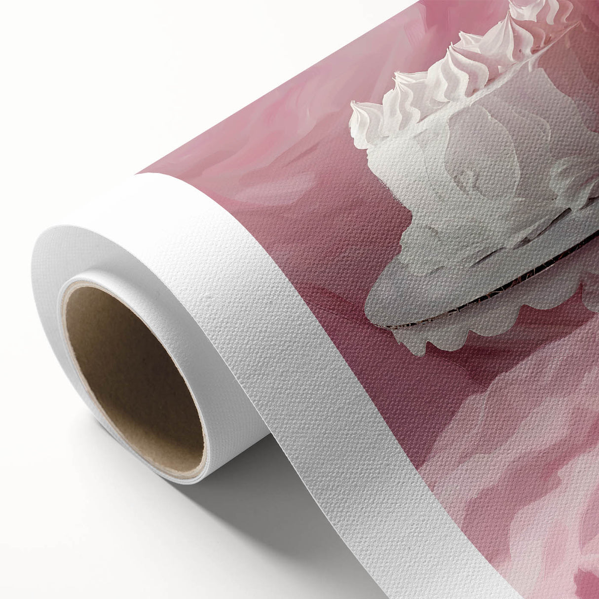 Art Deco poster of colorful pastries on a rolled canvas, ideal for nursery wall art or dining room decor.
