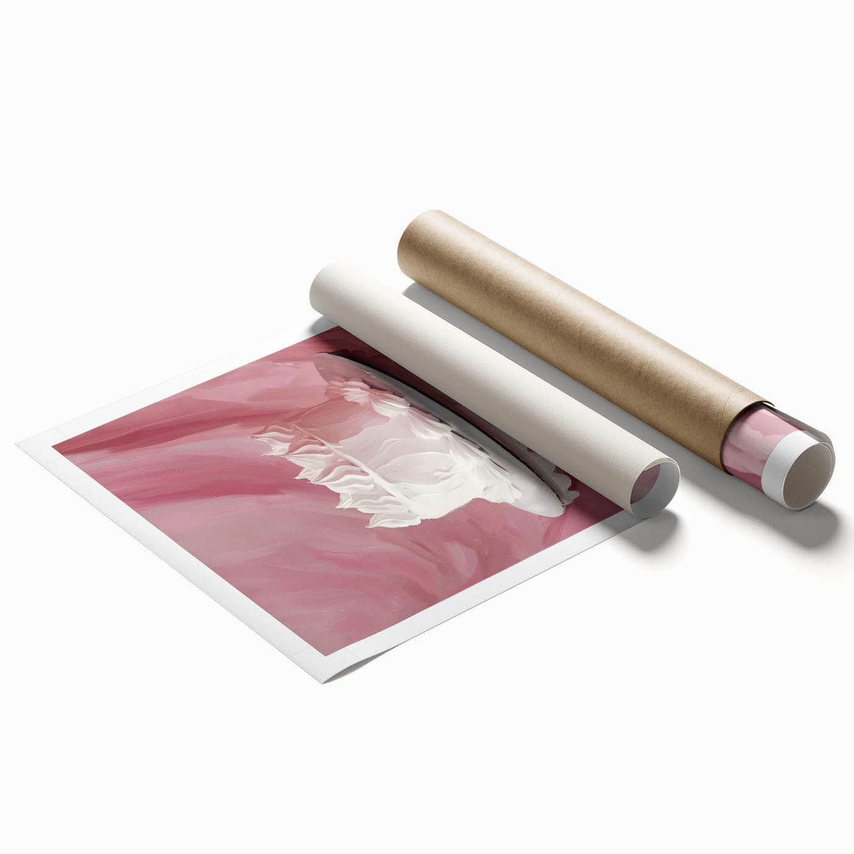Extra large rolled print featuring an assortment of pastries in soft pastel hues.