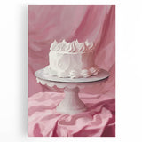 Large black and white photo of assorted pastries on a stretched canvas, suitable for kitchen wall art.