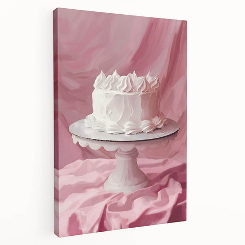 Large canvas depicting assorted pastries in muted earth tones, ideal for kitchen wall art.