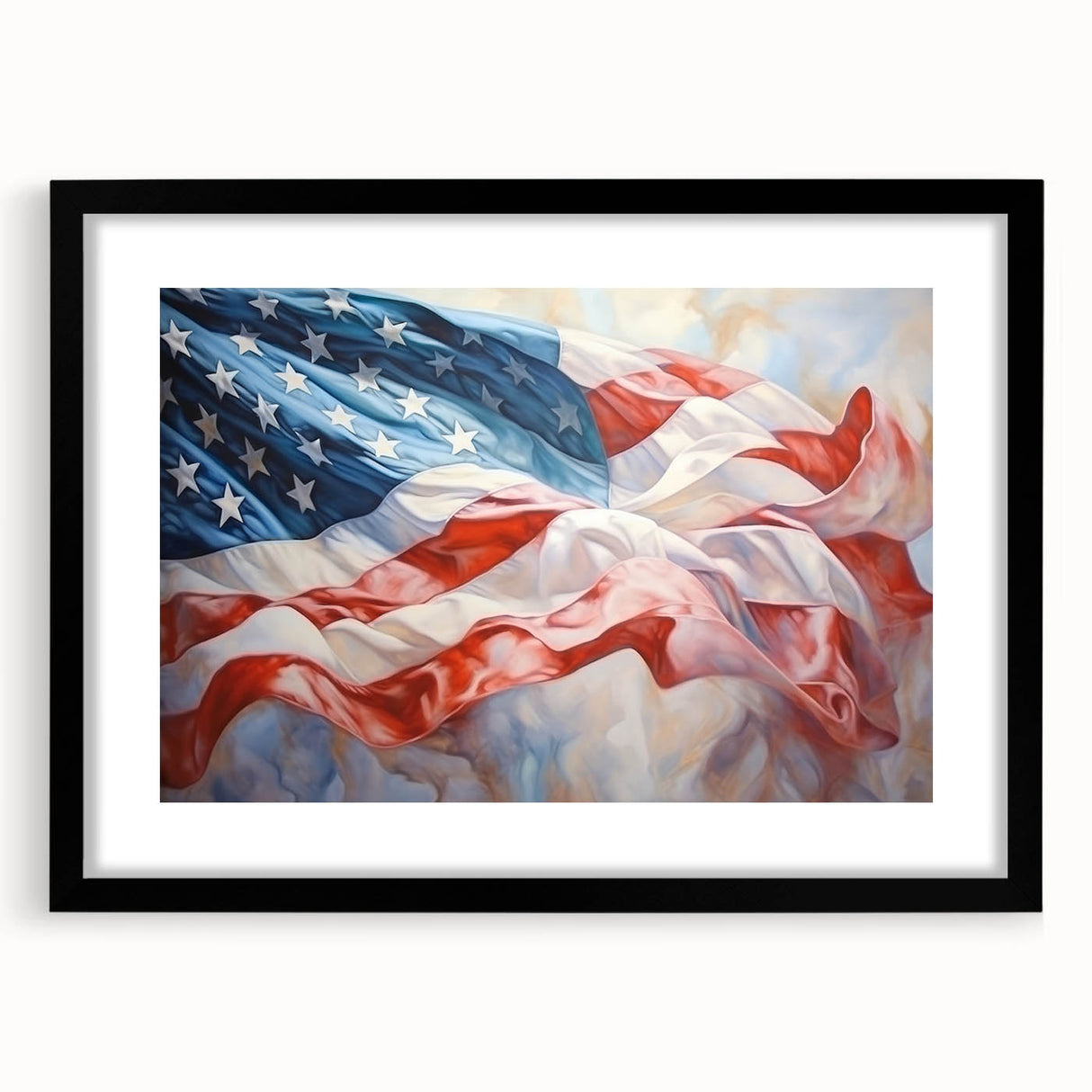 Waving American Flag - Independence Day Wall Art for Patriotic Decor