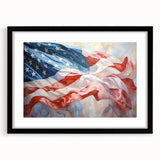Waving American Flag - Independence Day Wall Art for Patriotic Decor