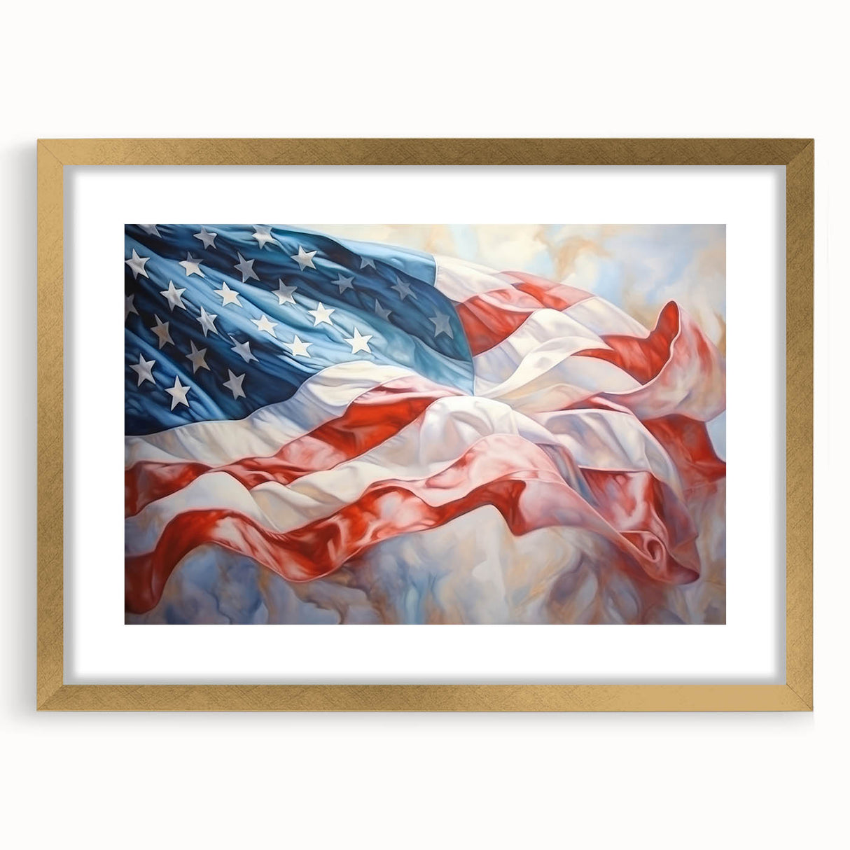 Waving American Flag - Independence Day Wall Art for Patriotic Decor