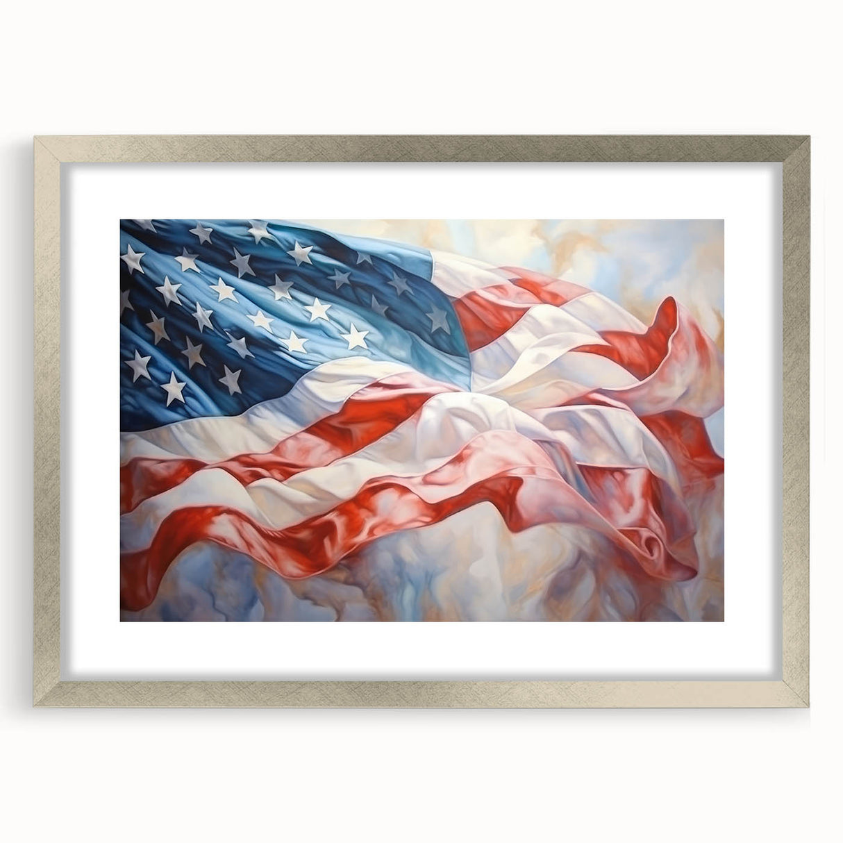 Waving American Flag - Independence Day Wall Art for Patriotic Decor