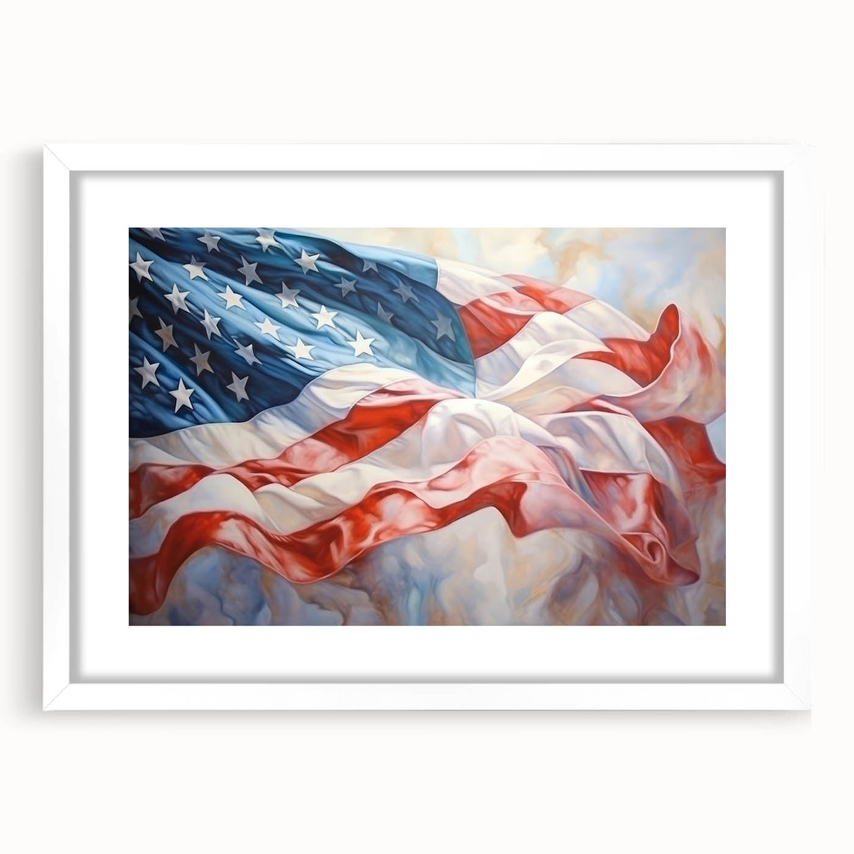 Waving American Flag - Independence Day Wall Art for Patriotic Decor