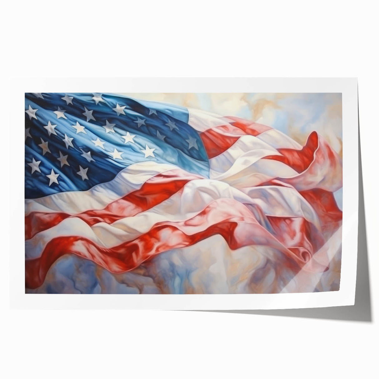 Waving American Flag - Independence Day Wall Art for Patriotic Decor