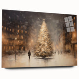 Glowing Christmas Tree in the City – Christmas Wall Hangings