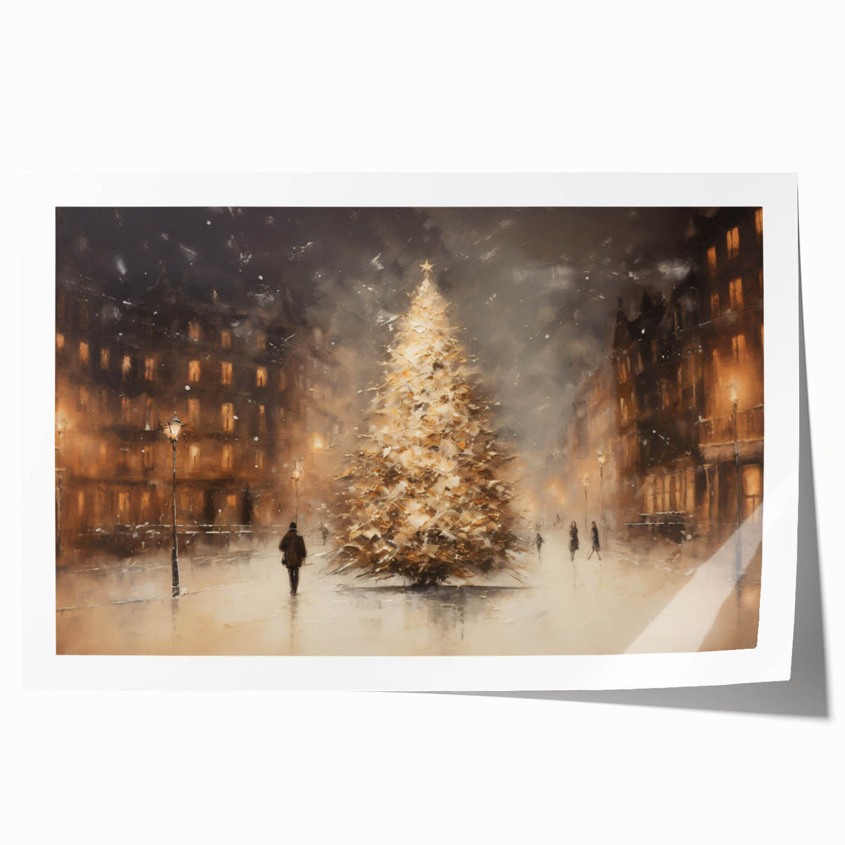Glowing Christmas Tree in the City – Christmas Wall Hangings