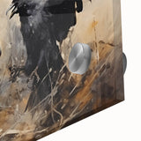 Ravens in Battle Halloween Wall Art - Gothic Oil Painting Decor