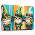 St. Patrick’s Day Gnome Trio - Irish Leprechaun Wall Art