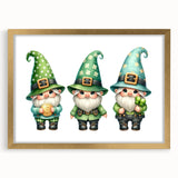 St. Patrick’s Day Gnome Trio - Irish Leprechaun Wall Art