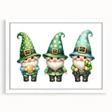 St. Patrick’s Day Gnome Trio - Irish Leprechaun Wall Art