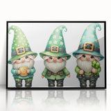 St. Patrick’s Day Gnome Trio - Irish Leprechaun Wall Art