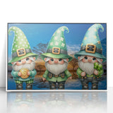 St. Patrick’s Day Gnome Trio - Irish Leprechaun Wall Art