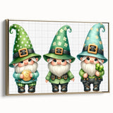 St. Patrick’s Day Gnome Trio - Irish Leprechaun Wall Art