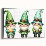 St. Patrick’s Day Gnome Trio - Irish Leprechaun Wall Art