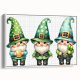St. Patrick’s Day Gnome Trio - Irish Leprechaun Wall Art