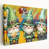 St. Patrick’s Day Gnome Trio - Irish Leprechaun Wall Art