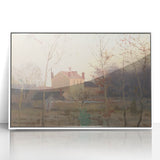 Autumn at the Edge of a City - Tranquil Landscape by László Mednyánszky