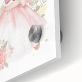 Floral Princess Bunny Girls Room Wall Art – Nursery Print