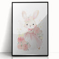 Floral Princess Bunny Girls Room Wall Art – Nursery Print