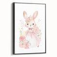 Floral Princess Bunny Girls Room Wall Art – Nursery Print