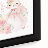 Floral Princess Bunny Girls Room Wall Art – Nursery Print