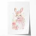 Floral Princess Bunny Girls Room Wall Art – Nursery Print