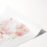 Floral Princess Bunny Girls Room Wall Art – Nursery Print