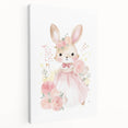 Floral Princess Bunny Girls Room Wall Art – Nursery Print