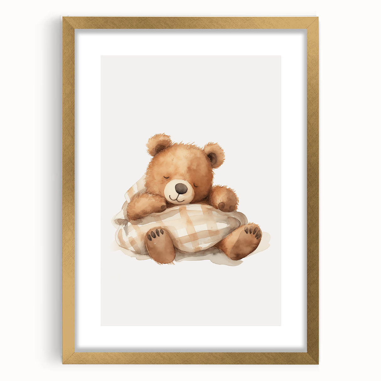 Sleeping Teddy Bear Nursery Wall Art – Baby Room Decor Prints