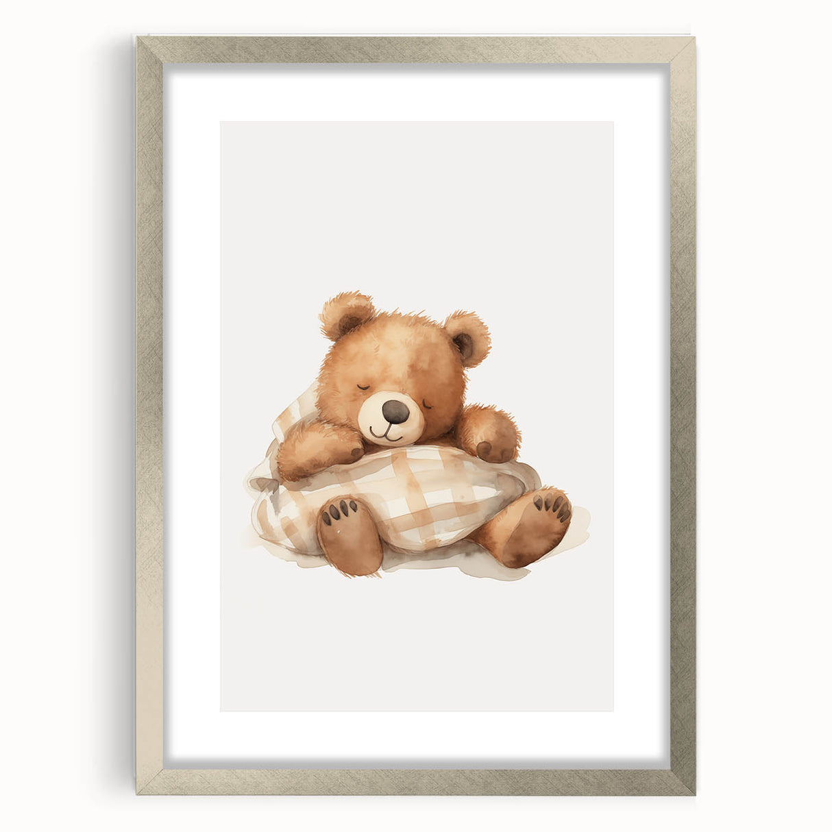Sleeping Teddy Bear Nursery Wall Art – Baby Room Decor Prints