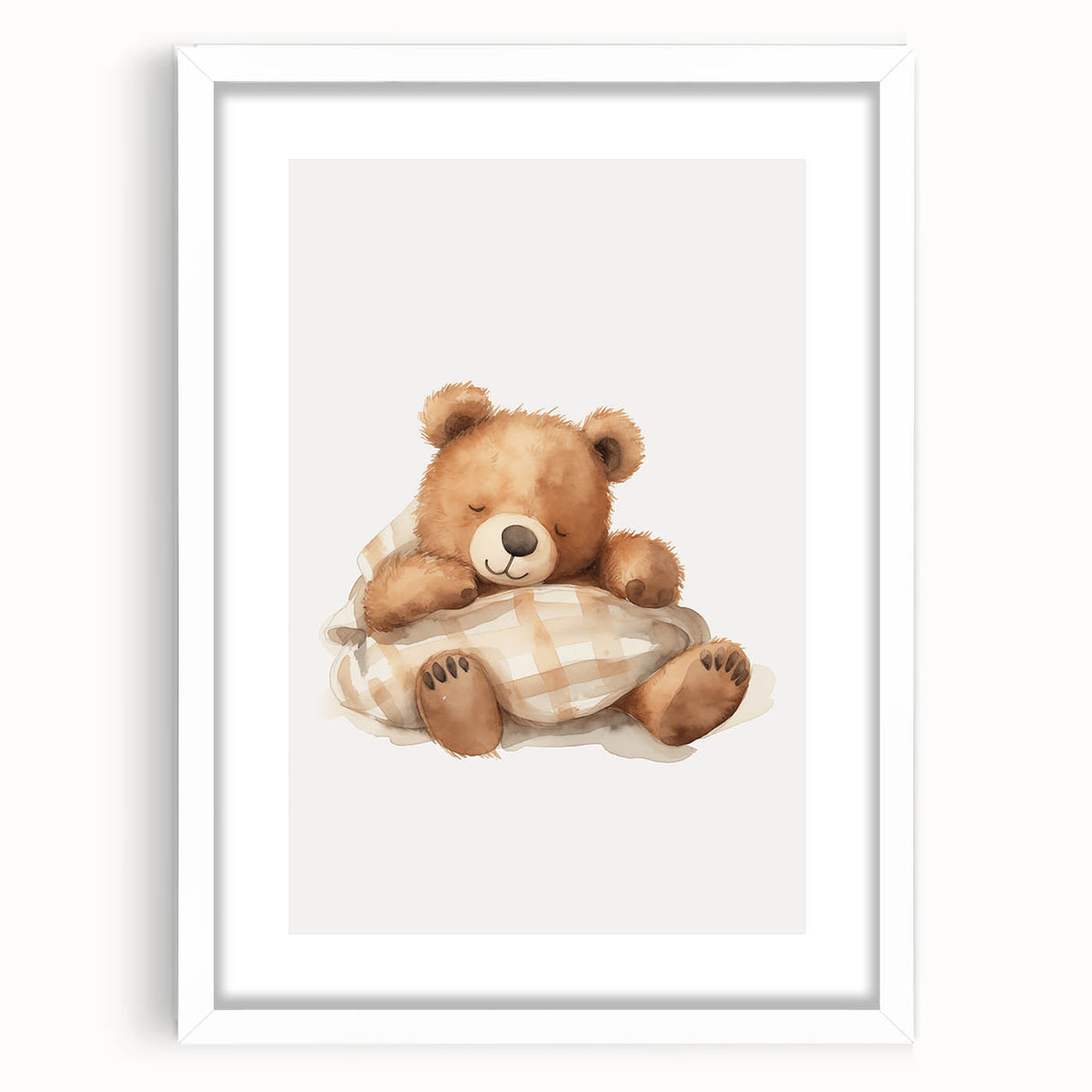Sleeping Teddy Bear Nursery Wall Art – Baby Room Decor Prints