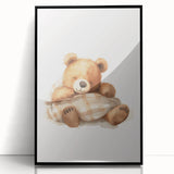 Sleeping Teddy Bear Nursery Wall Art – Baby Room Decor Prints