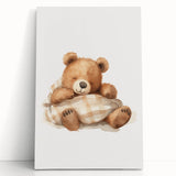 Sleeping Teddy Bear Nursery Wall Art – Baby Room Decor Prints