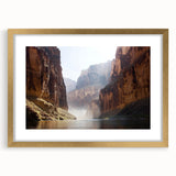 Elegant gold-framed landscape artwork showcasing a vibrant canyon scene with intricate details, perfect for enhancing home decor and adding a touch of nature-inspired elegance.